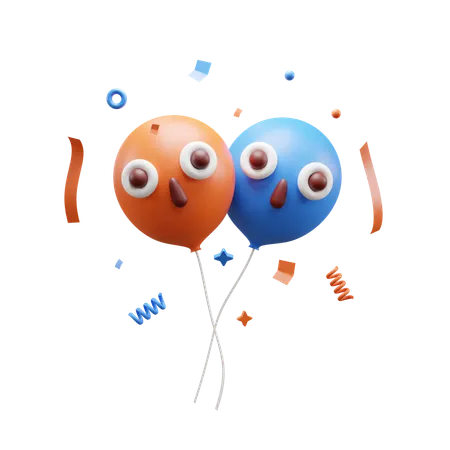 Party Balloons  3D Icon