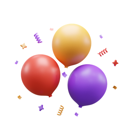 Party Balloons  3D Icon