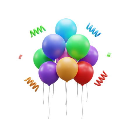 Party Balloons  3D Icon