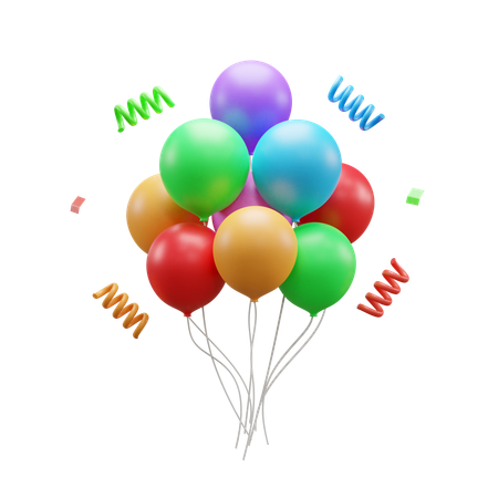 Party Balloons  3D Icon