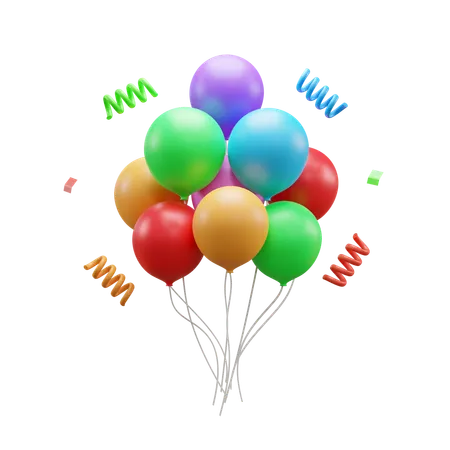 Party Balloons  3D Icon