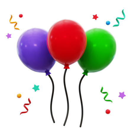 Party Balloons  3D Icon