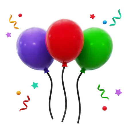 Party Balloons  3D Icon