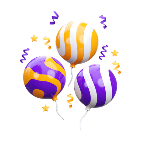 Party Balloons  3D Icon