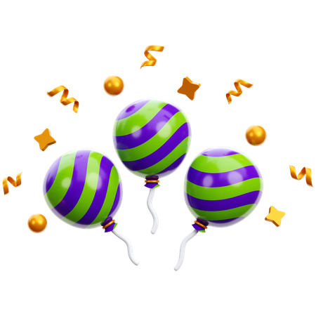 Party Balloons  3D Icon