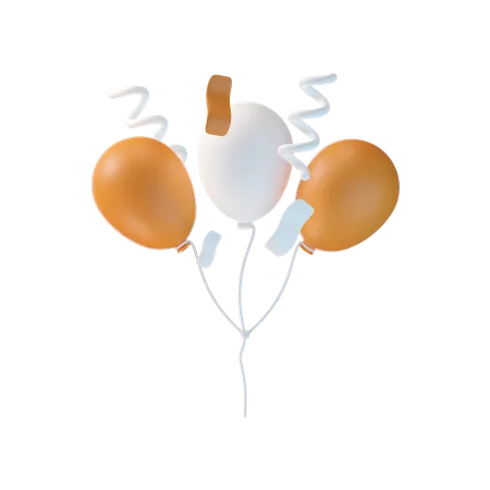 Party Balloons  3D Icon