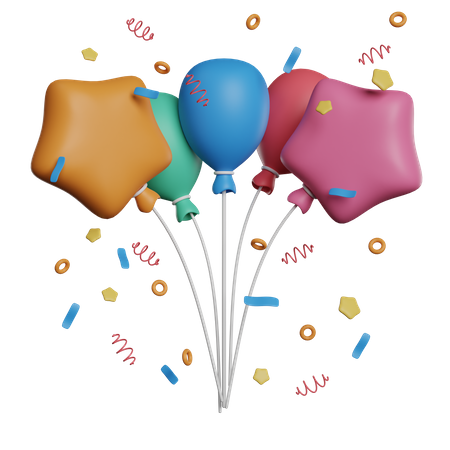 Party Balloons  3D Icon