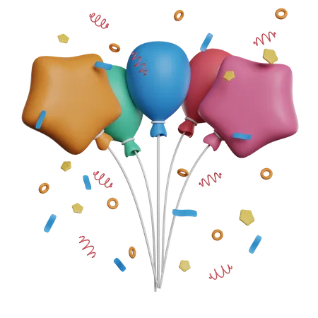 Party Balloons  3D Icon