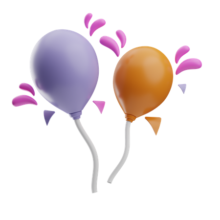 Party Balloons  3D Icon