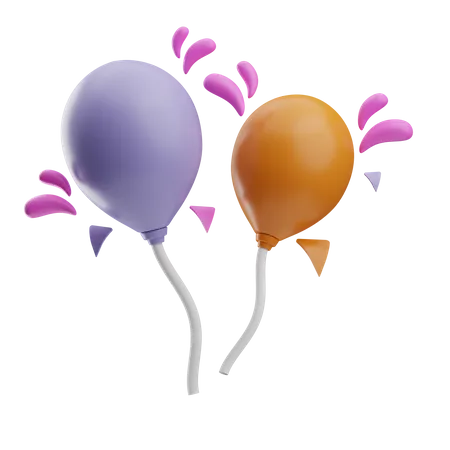 Party Balloons  3D Icon