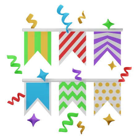 Party Flags  3D Icon