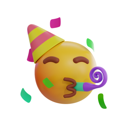 Partying Emoji  3D Icon