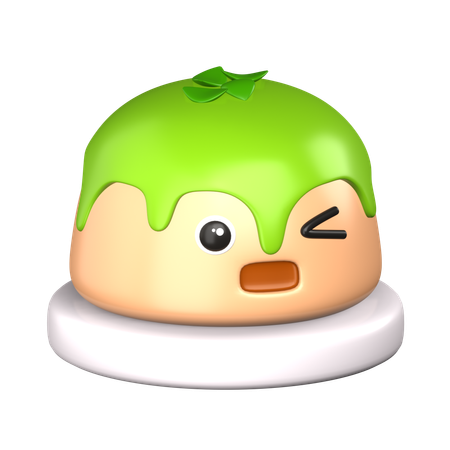 Guiño de pastel con cobertura de matcha  3D Icon