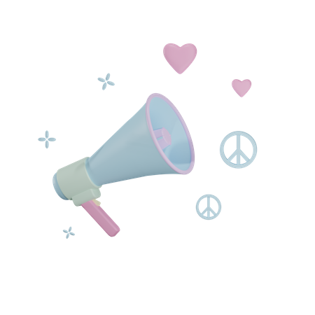 Peace And Love Announcement  3D Icon