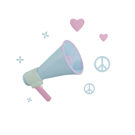 Peace And Love Announcement  3D Icon