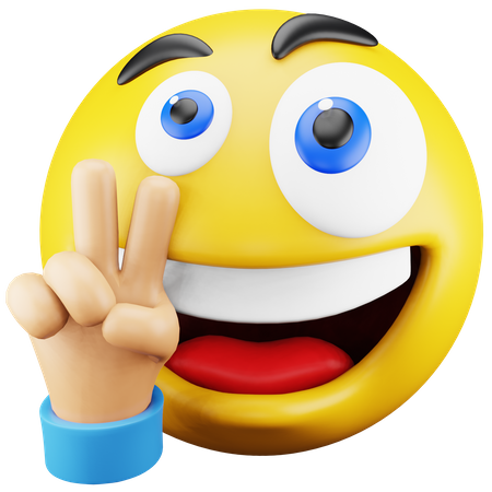 Peace Hand Emoji  3D Icon