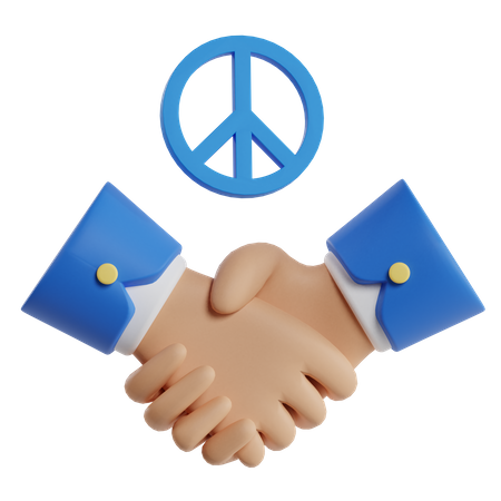 Peace Handshake  3D Illustration