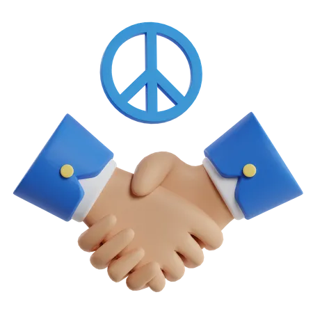 Peace Handshake  3D Illustration