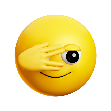 Peeking Eye Face  3D Icon