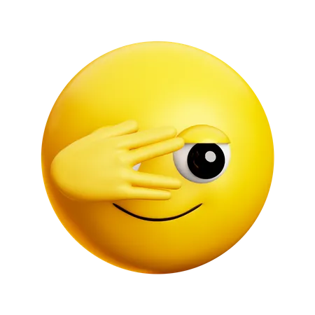 Peeking Eye Face  3D Icon