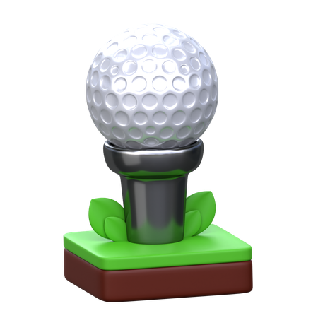 Pelota de golf en el soporte  3D Icon