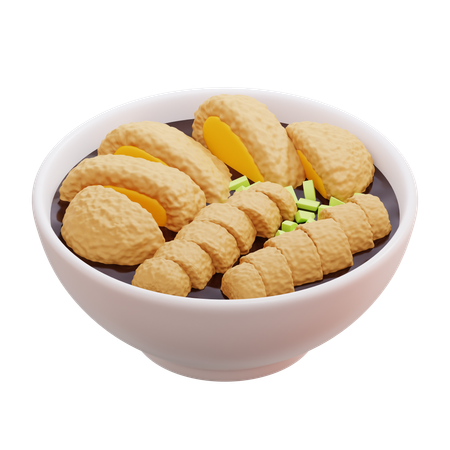 Pempek Indonesian Traditional Fishcake  3D Icon