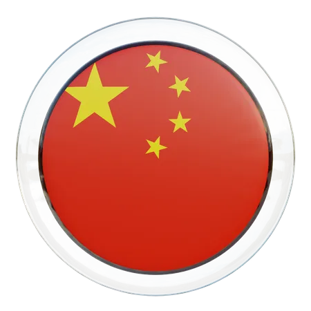 Peoples Republic of China Round Flag  3D Icon