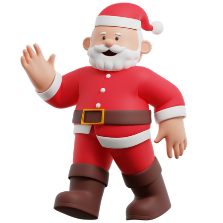 Le père Noël marche  3D Illustration