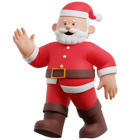 Le père Noël marche  3D Illustration