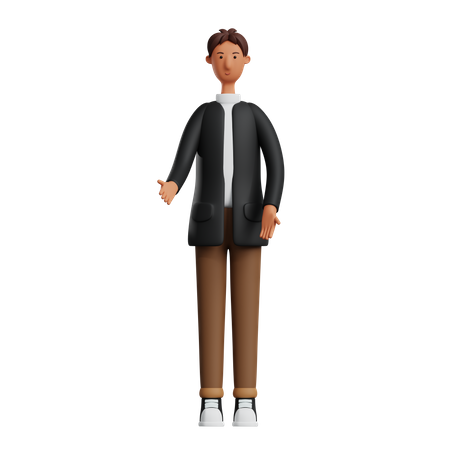 Persona de negocios compartiendo idea  3D Illustration