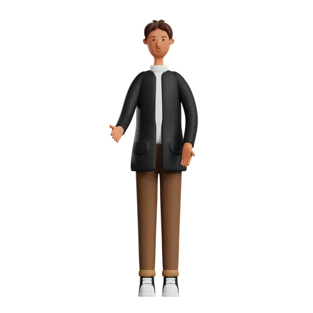 Persona de negocios compartiendo idea  3D Illustration