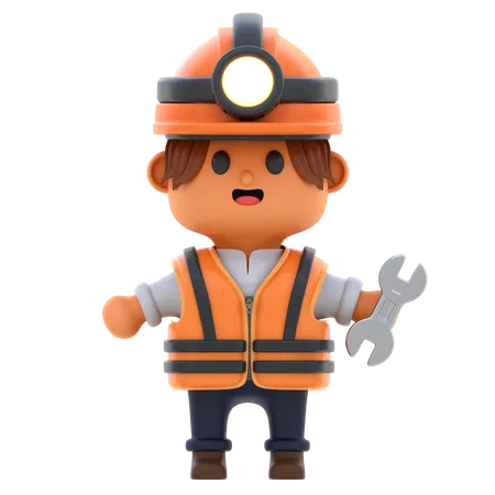 Personagem Engenheiro  3D Icon