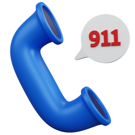 Phone Call With The Words 911  3D Icon