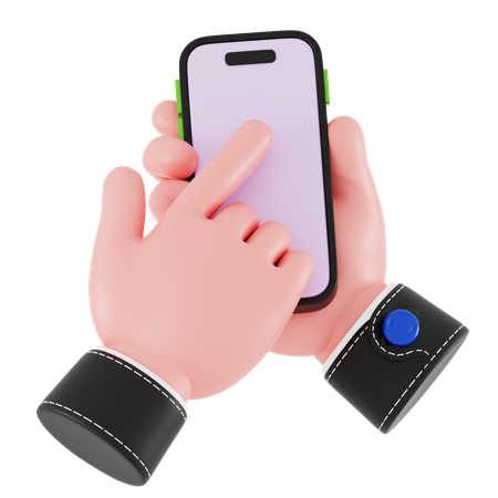 Phone Tap Hand Gesture  3D Icon