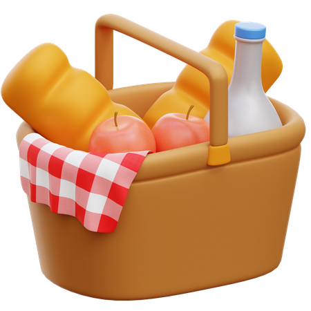 Picnic Basket  3D Illustration