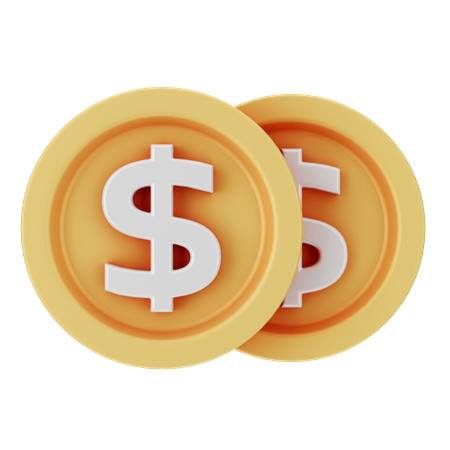 Pièces d'un dollar  3D Icon