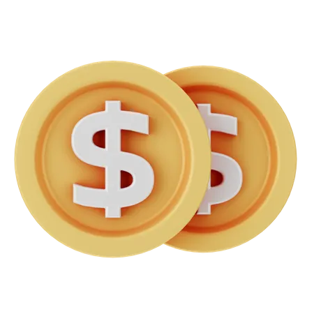 Pièces d'un dollar  3D Icon