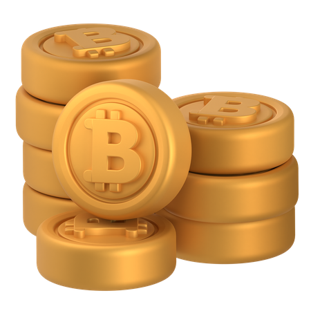 Pila de bitcoins  3D Icon