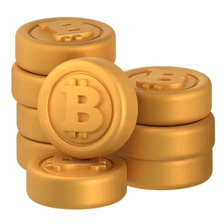 Pila de bitcoins  3D Icon