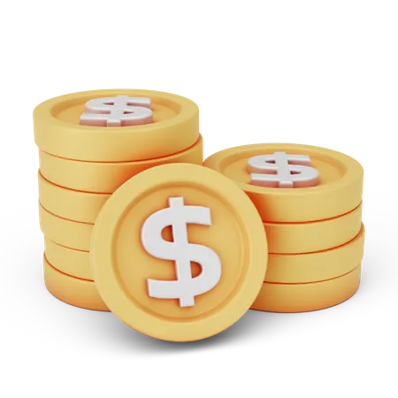 Pile de pièces de monnaie  3D Icon