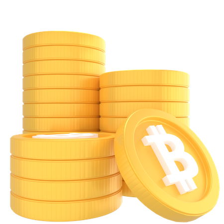 Pilha de bitcoins  3D Icon