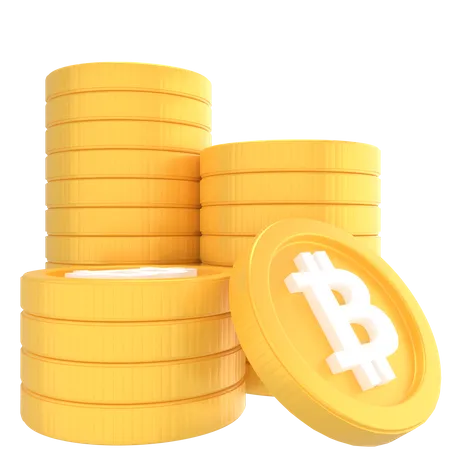 Pilha de bitcoins  3D Icon