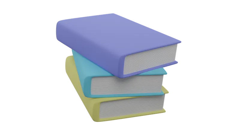 Pilha de livros  3D Icon