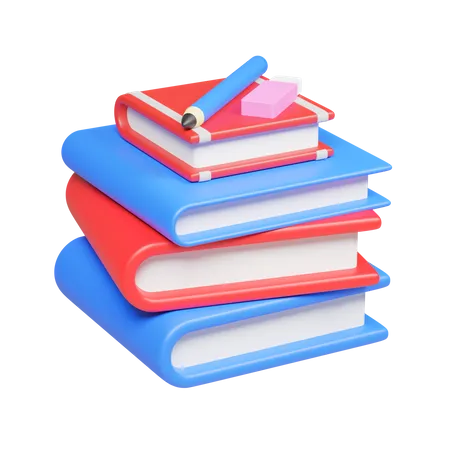 Pilha de livros  3D Icon