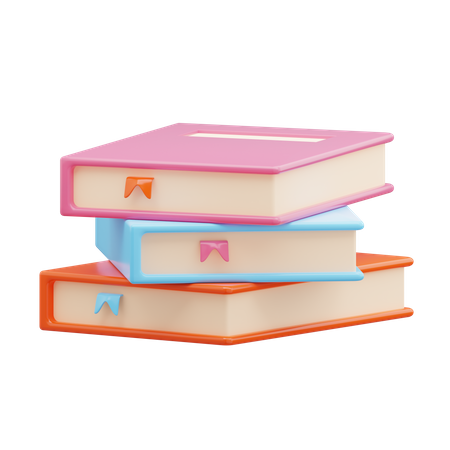 Pilha de livros  3D Icon