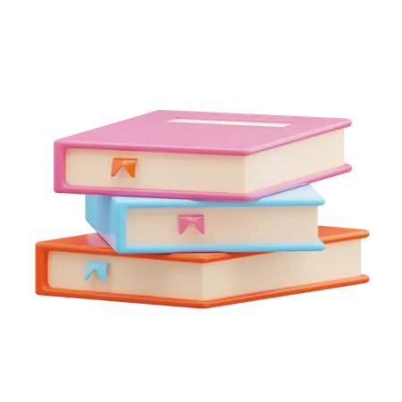 Pilha de livros  3D Icon