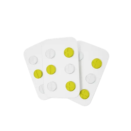 Pill strip  3D Illustration