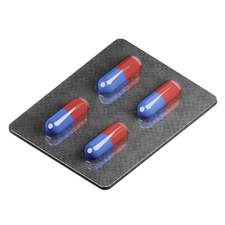 Pills Blister  3D Illustration