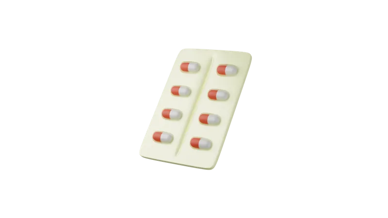 Pills Strip  3D Icon