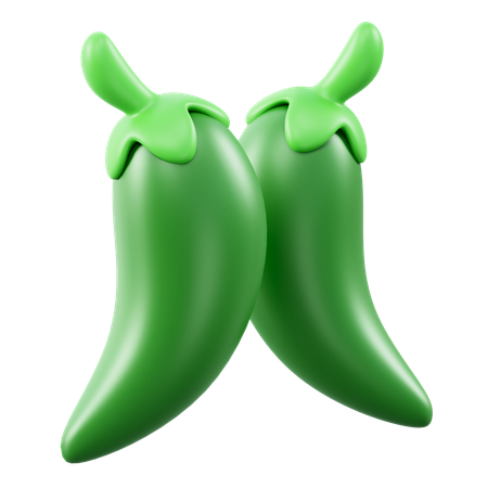 Pimenta verde  3D Icon